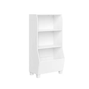 Kids 23 in. White Bookcase with Toy Organizer