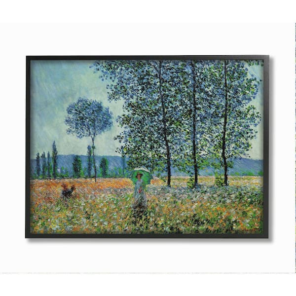 Stupell Industries "Classic Monet Felder Painting Woman with Parasol" by Claude Monet Framed People Wall Art Print 11 in. x 14 in.