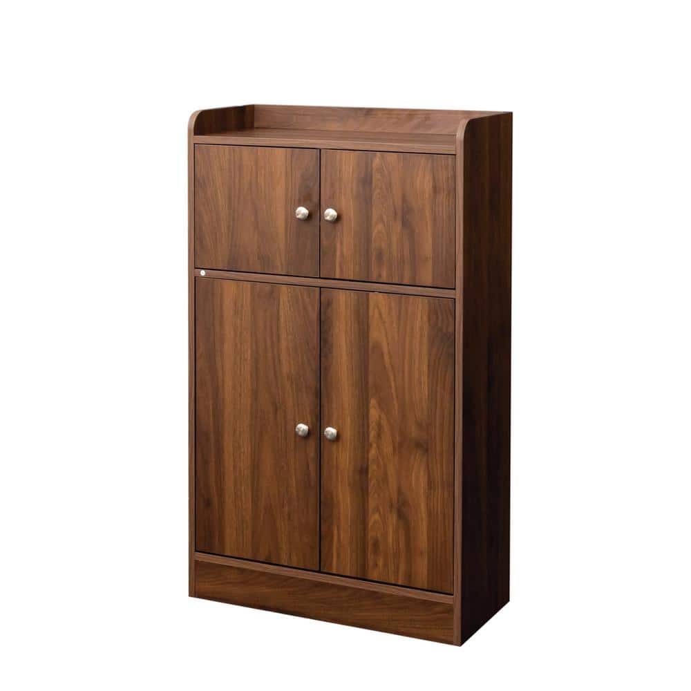 23.62 in. W x 10.63 in. D x 39.37 in. H Brown Linen Cabinet with Door, Cupb