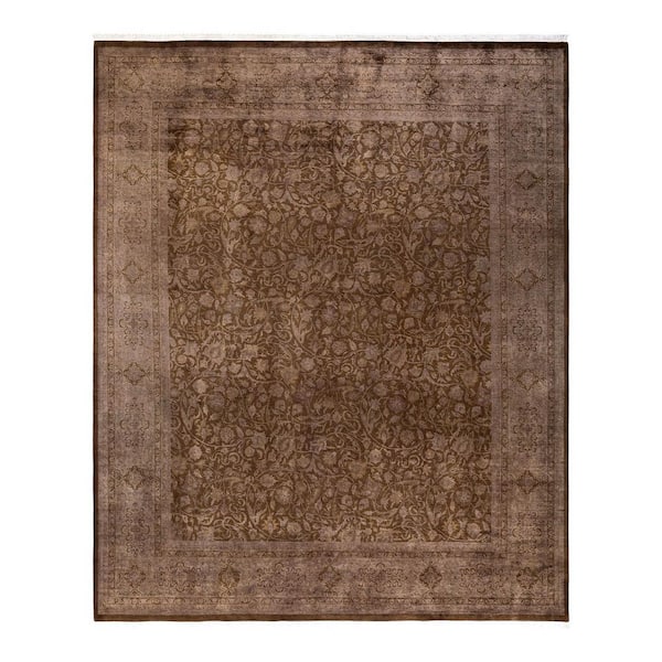 Chloe & Olivia Home Overdyed Brown 8 ft. 2 in. x 10 ft. 1 in. Wool Indoor Area Rug