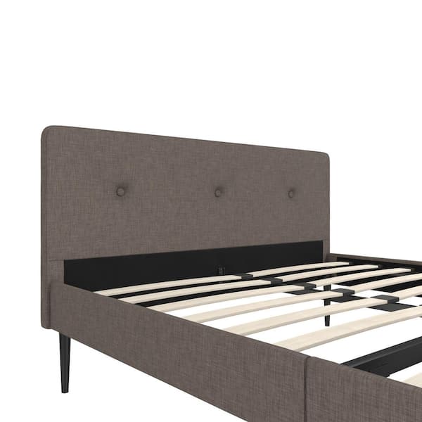 Novogratz Freddy Gray Linen Upholstered Queen Bed DA4060439N