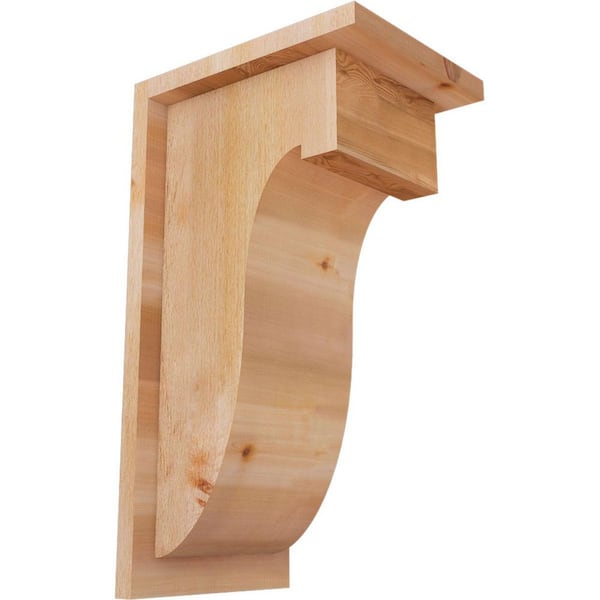 Ekena Millwork 8 in. x 10 in. x 18 in. Western Red Cedar Del Monte Rough Sawn Corbel with Backplate