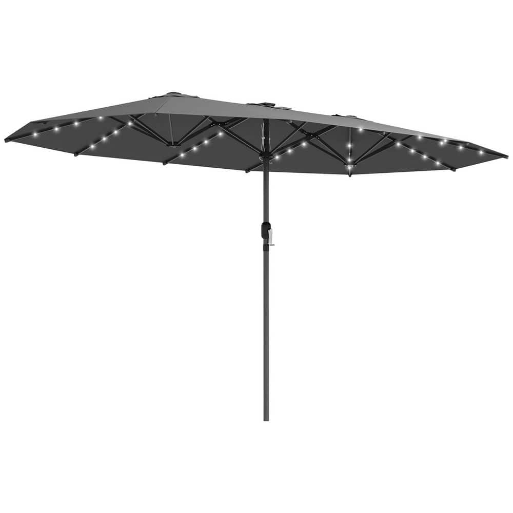 14.8 ft. Market Patio Umbrella in Gray