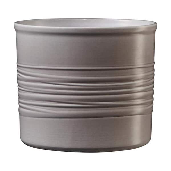 Vigoro 3.1 in. x 3.1 in. D x 2.8 in. H Taft Small Warm Gray Ceramic Pot