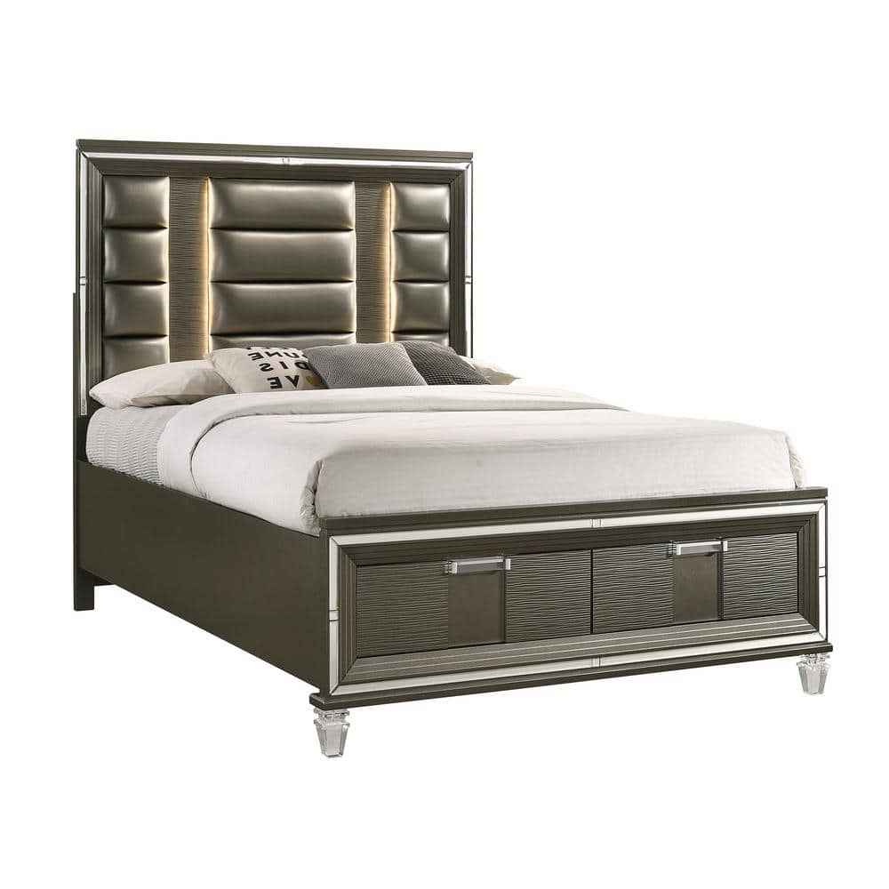 Picket House Furnishings Charlotte Copper Queen Storage Bed, Brown -  TN600QB