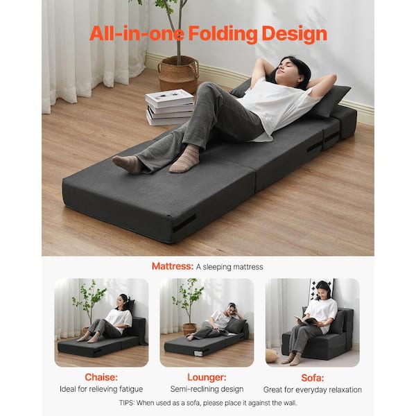 VEVOR Folding Sofa Bed, Composite Outdoor Couch with CushionGuard