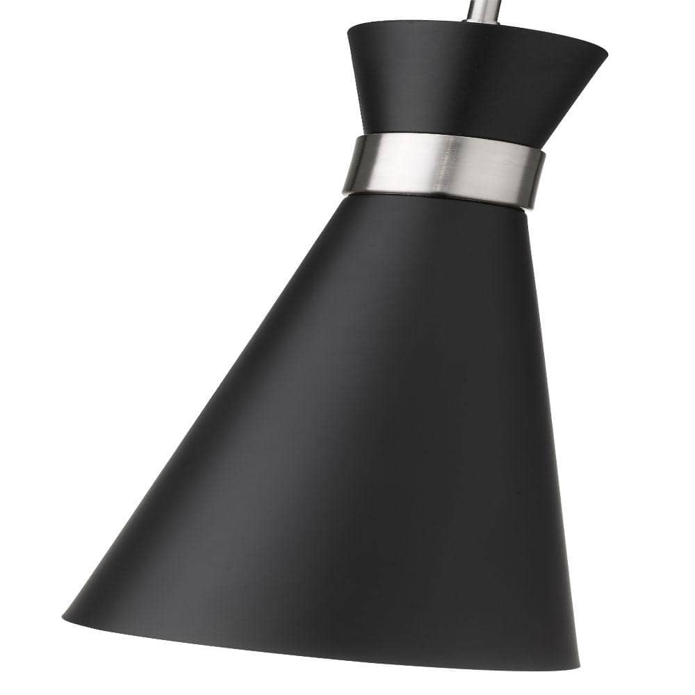 Soriano Matte Black and Brushed Nickel Hourglass Pendant Light