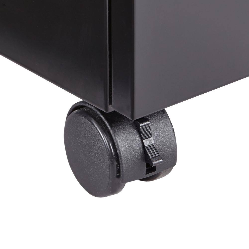 Black and Silver Mobile File Cart with Locking Worksurface