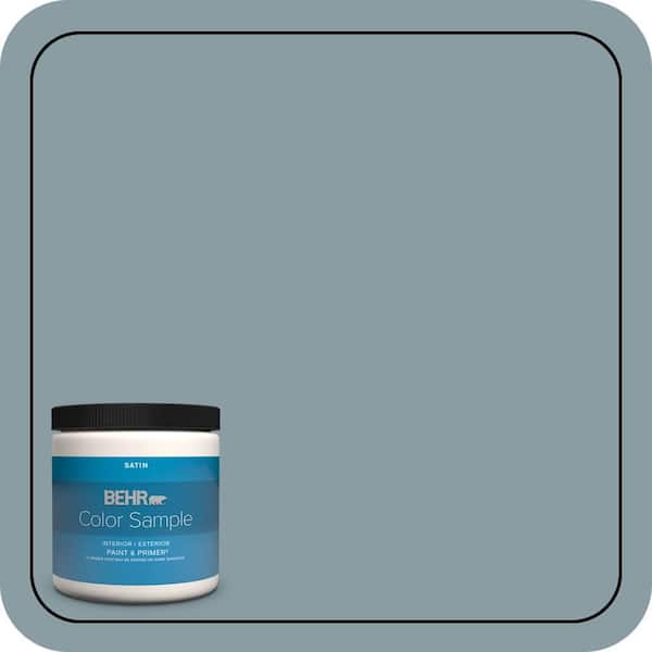 BEHR PREMIUM PLUS 8 oz. #540F-4 Shale Gray Satin Enamel Interior/Exterior Paint & Primer Color Sample