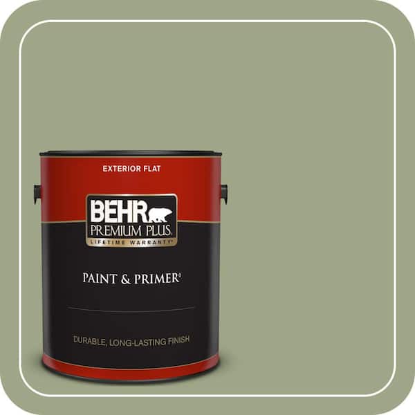 BEHR PREMIUM PLUS 1 gal. #PPU11-07 Clary Sage Flat Exterior Paint & Primer