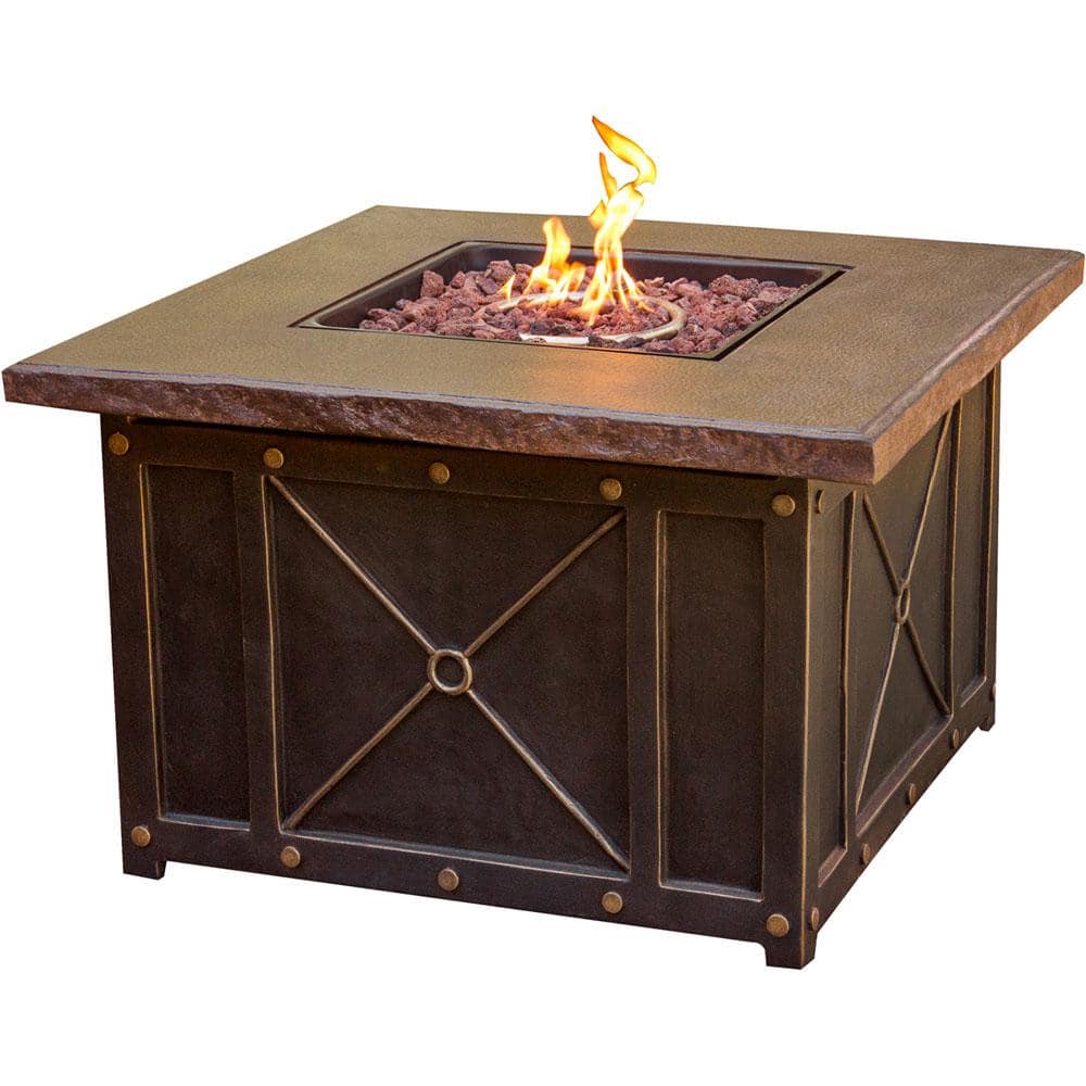 Reviews For Cambridge 40 In Square Gas Fire Pit With Durastone Top Classic1pcfp The Home Depot