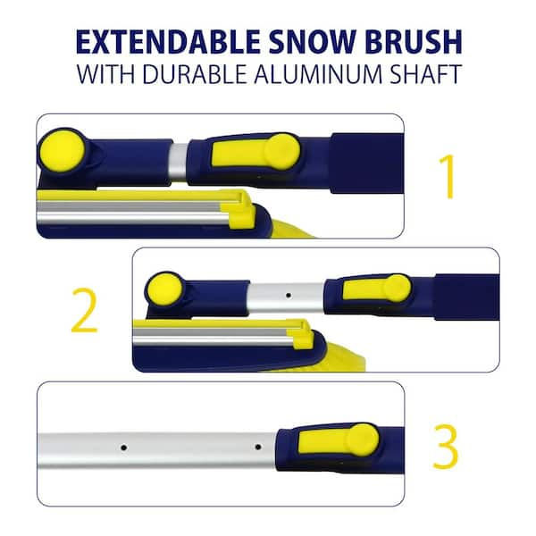 MICHELIN 2 Pack Ultra Duty Extendable 43-63” Snow Brush for Trucks XL  Swivel Head, Squeegee, Ice Scraper, Ergonomic, Scratch Free Auto Window