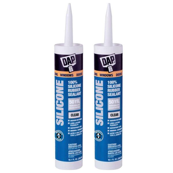 DAP 10.1 oz. Clear 100% Silicone Sealant (2-Pack)-DISCONTINUED