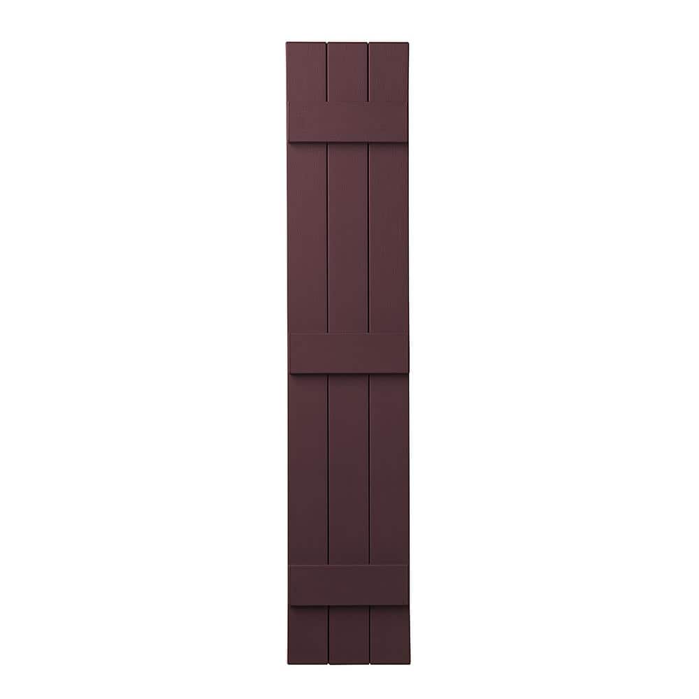 11 in. x 67 in. Polypropylene Plastic 3-Board Closed Board and Batten Shutters Pair in Vineyard Red price history on PriceWatchPro