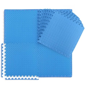 Blue 24 in. W x 24 in. L x 0.5 in. T EVA Foam Diamond Pattern Gym Flooring Mat (18 Tiles/Pack) (72 sq. ft.)