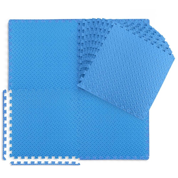 SAKAE Blue 24 in. W x 24 in. L x 0.5 in. T EVA Foam Diamond Pattern Gym Flooring Mat (18 Tiles/Pack) (72 sq. ft.)