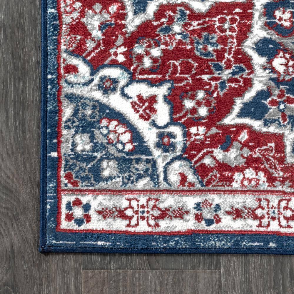 Navy and Red Persian Medallion 5x8 Area Rug