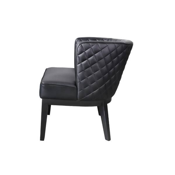 Benjara Yoma Vinyl Upholstered Ergonomic Office Guest Chair in