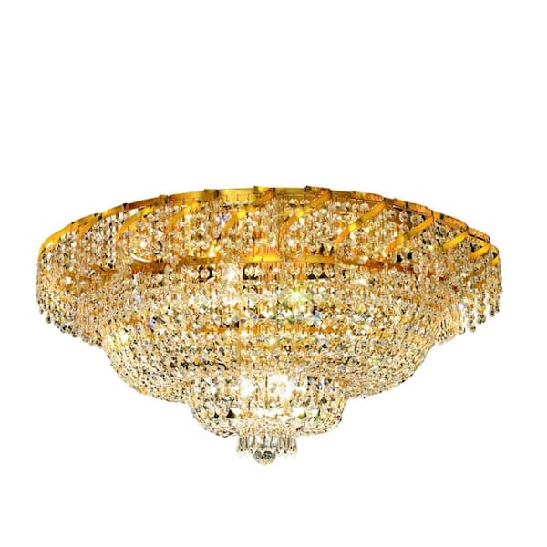 Elegant Lighting 36-Light Gold Flushmount with Clear Crystal