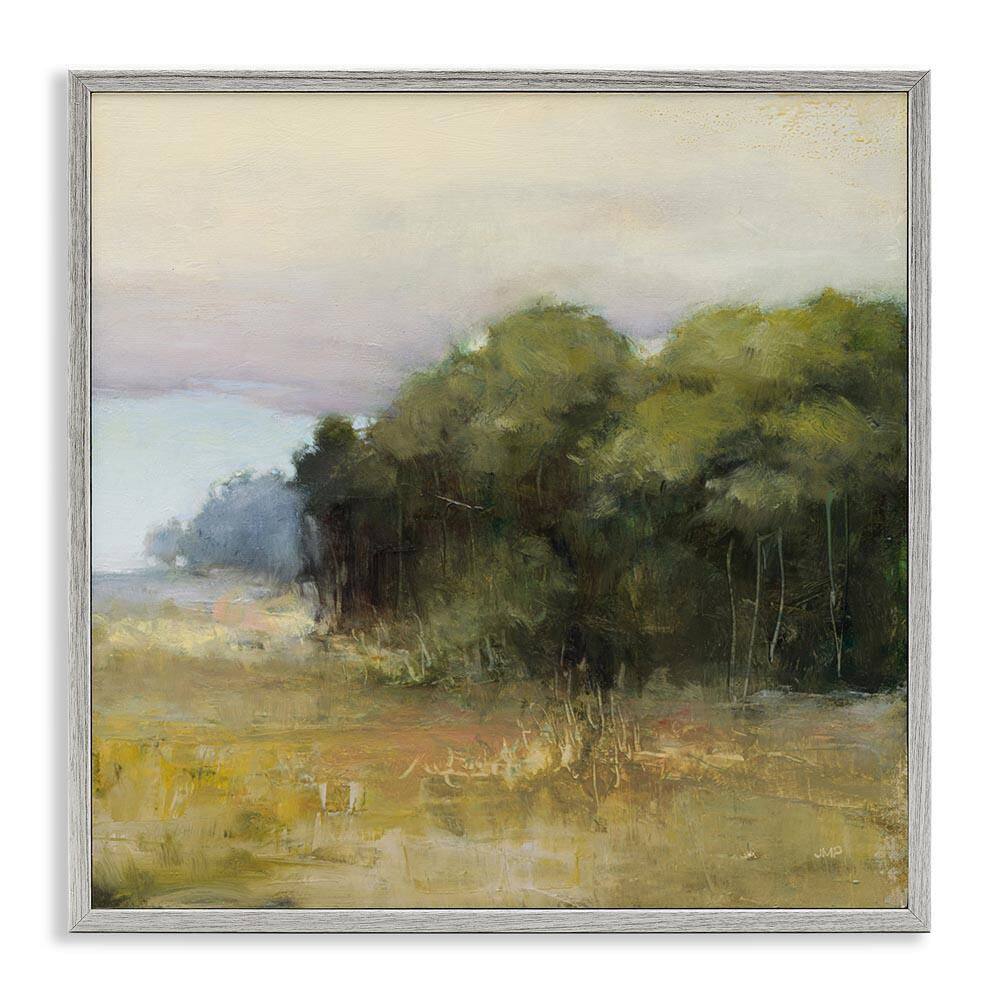 Edge Of Forest Landscape by Julia Purinton Gray Framed Nature Giclee Art Print 17 in. x 17 in.