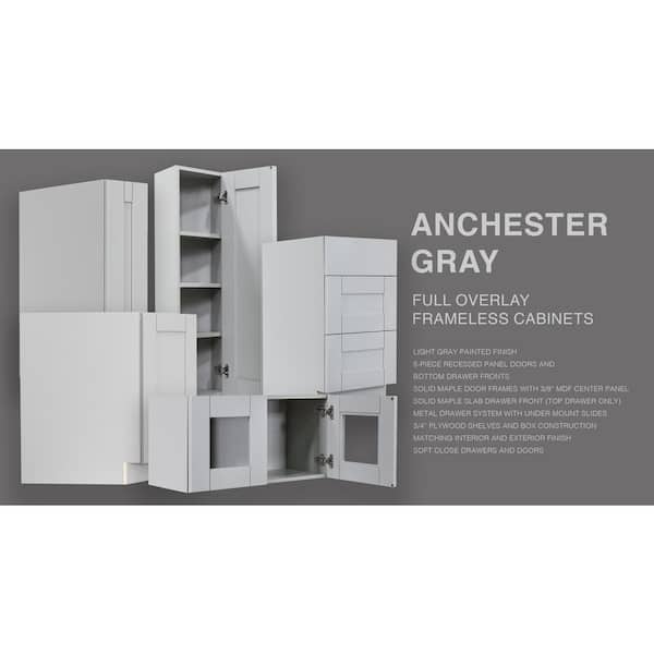 LIFEART CABINETRY Anchester Assembled 6x34.5x24 in. Base Spice Drawer Cabinet in Light Gray