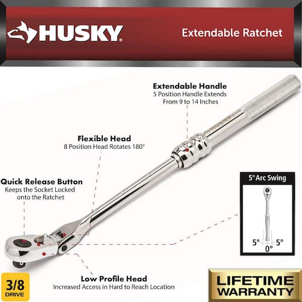 3/8 in. Flex-Head, Extendable Ratchet