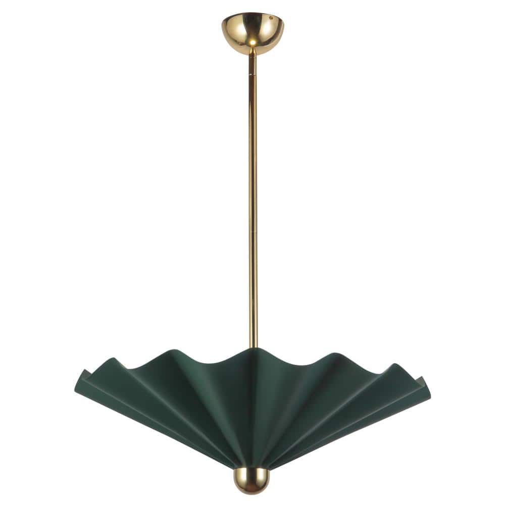 Furrow 25-in Pine Green dimmable LED Pendant price history on PriceWatchPro