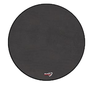 38 in. Round Portable and Reusable 4-Layer Fireproof Under Grill Mat in Black