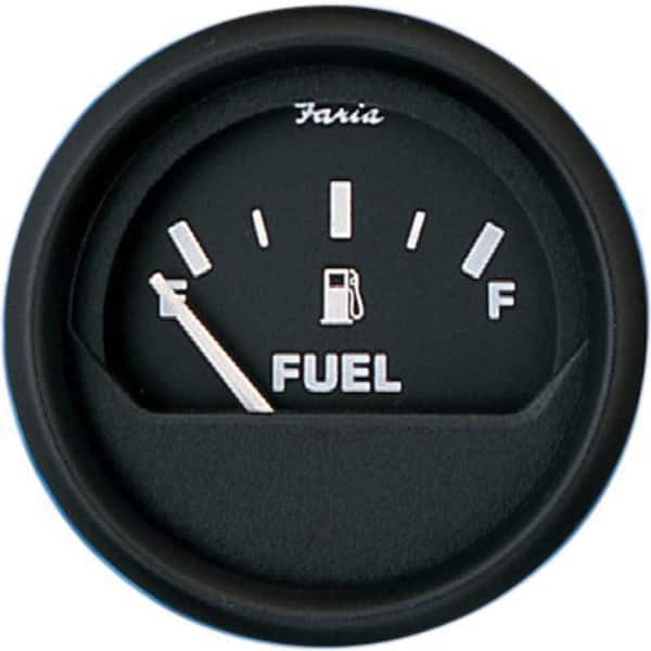 Faria Euro Fuel Level Gauge (E-1/2-F) - 2 in., Black