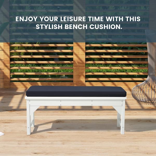 Black outdoor bench with cushion sale