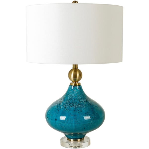 Livabliss Cleveleys 27 in. Blue Indoor Table Lamp