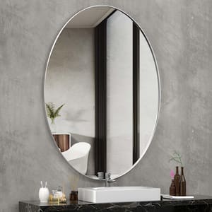 PAIHOME 24 in. W x 36 in. H Large Oval Mirrors Metal Framed Wall ...