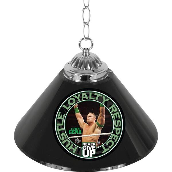 Trademark WWE John Cena 14 in. Single Shade Black and Silver Hanging Lamp