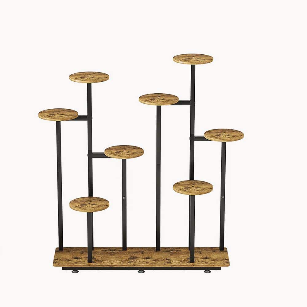 9-Tier Black Metal Plant Stand with Tiered Shelves (35.4 in. H W x