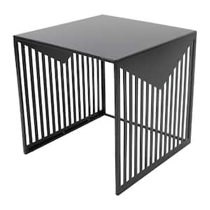 Cisco 15.8 in. Black Square Metal End Table