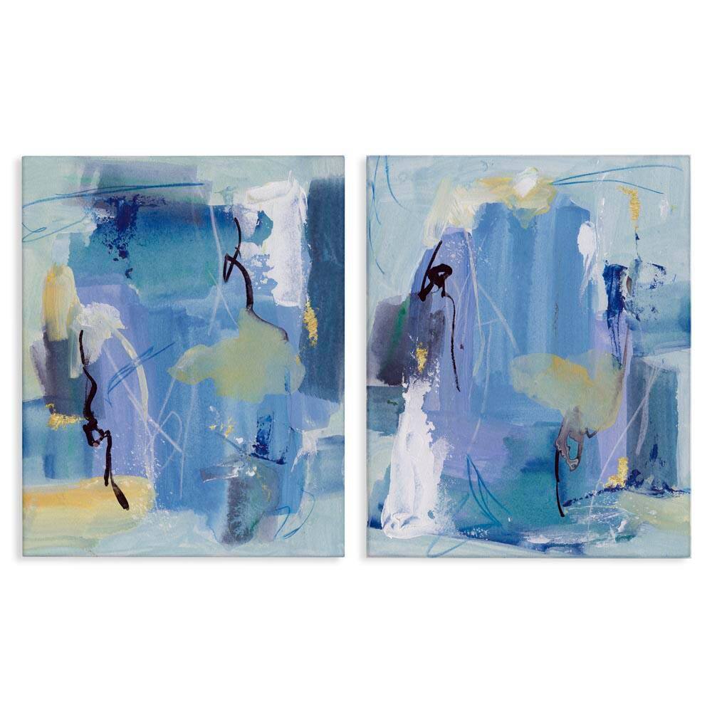 Blue Abstract with Yellow by Melissa Wang 2 Pieces Unframed Abstract Graphic Art Print 20 in. x 16 in. price history on PriceWatchPro