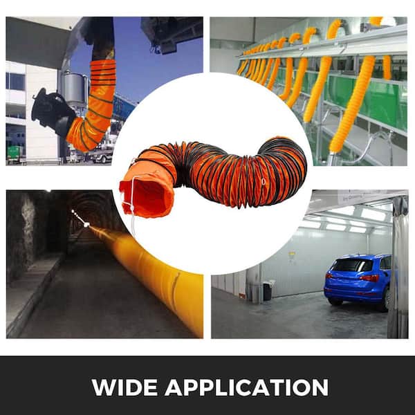 Ducting Hose 25 ft. Length Flexible HVAC Duct Hosing PVC for 10 in. Utility Blower Exhaust Fan