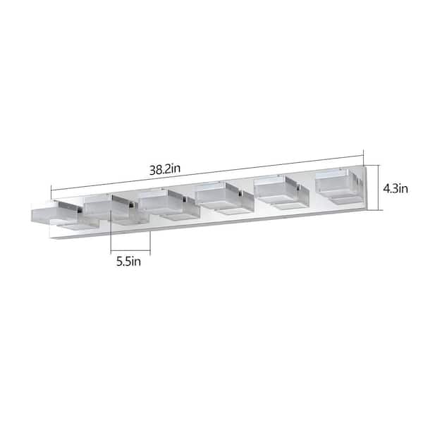 4.72 in. Modern 6-Light White LED Vanity Mirror Light Bar Fixture with Durable Metal for Bathrooms and Makeup Tables