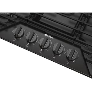 36 in. 5 Burners Recessed Gas Cooktop in Black Stainless with SpeedHeat Burner