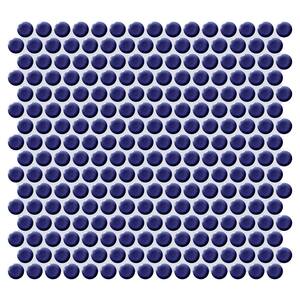 Restore Cobalt Circle 12 in. x 12 in. Glazed Porcelain Penny Round Mosaic Tile (10 sq. ft./Case)
