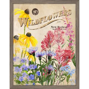 Seed Packet Wildflowers Framed Giclee Vintage Art Print 15 in. x 19 in.