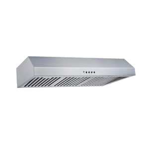 30 in. 466 CFM Convertible Under Cabinet Range Hood in Stainless Steel with Baffle Filters