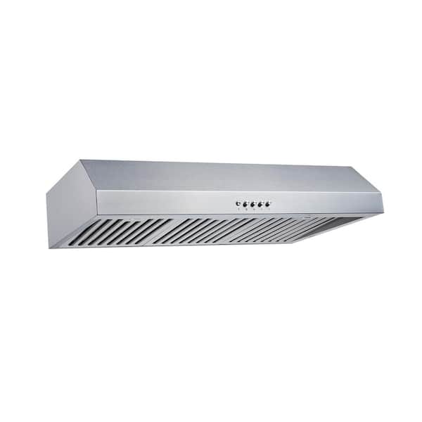 30 in. 500 CFM Convertible Under Cabinet Range Hood in Stainless Steel with Baffle and Charcoal Filters