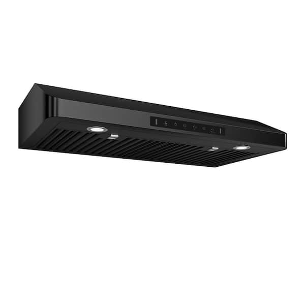 VIKIO 36 in. 900 CFM Ducted Under Cabinet Range Hood in Black Stainless Steel with 2 -Way Venting and LED