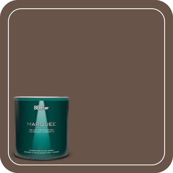 BEHR MARQUEE 1 qt. #BXC-79 Center Earth Semi-Gloss Enamel Interior Paint & Primer