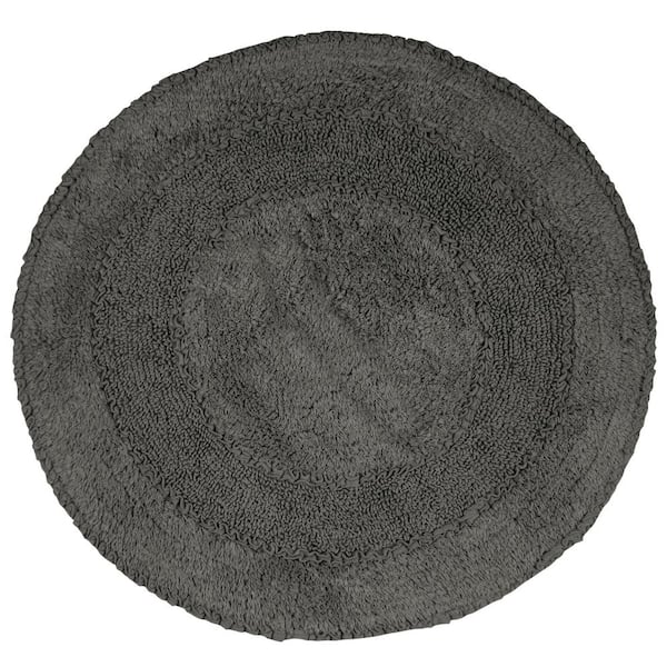 Radiant Collection 100% Cotton Bath Rugs Set, 30 in. Round, Gray