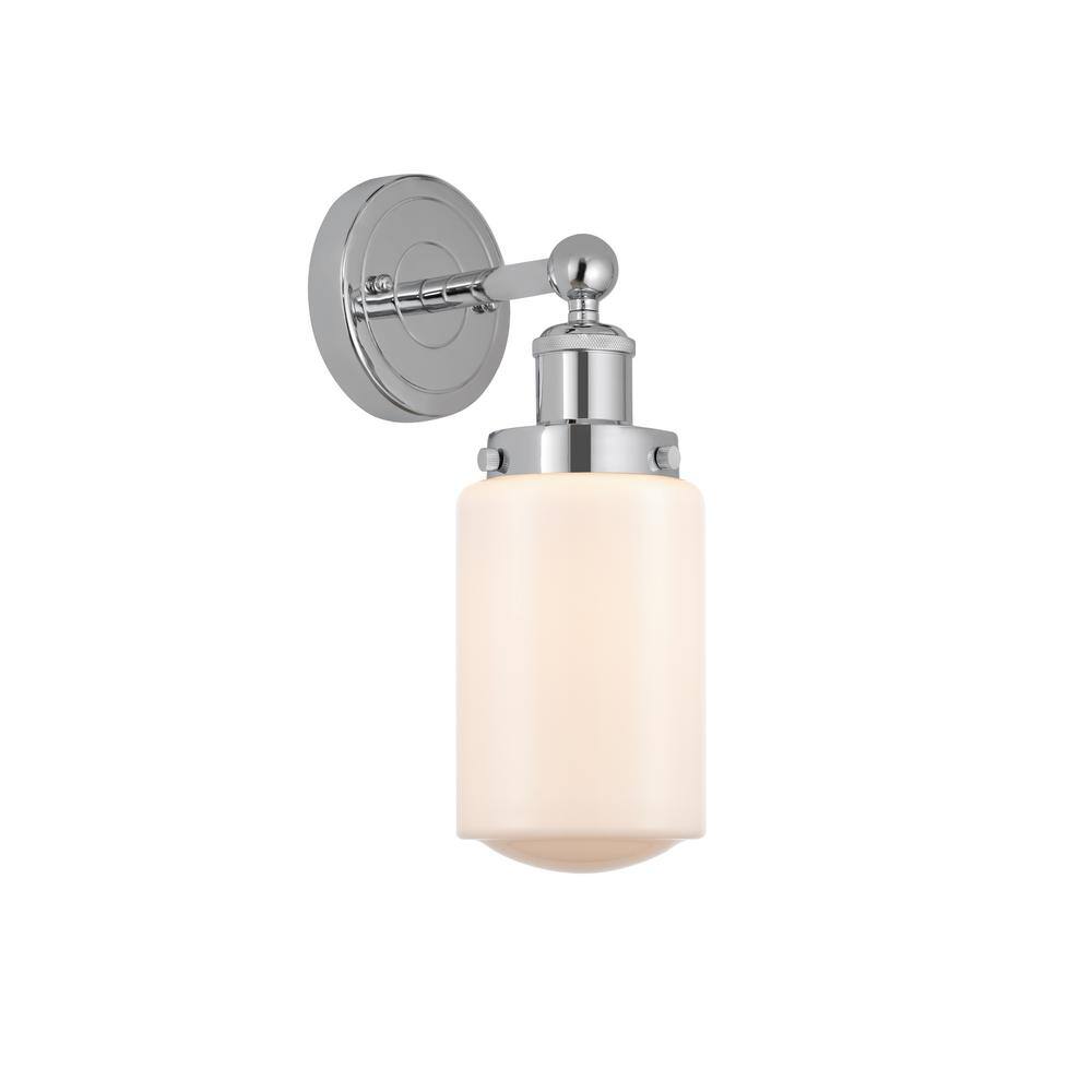 Dover 1-Light Polished Chrome, Matte White Wall Sconce with White Glass Shade price history on PriceWatchPro