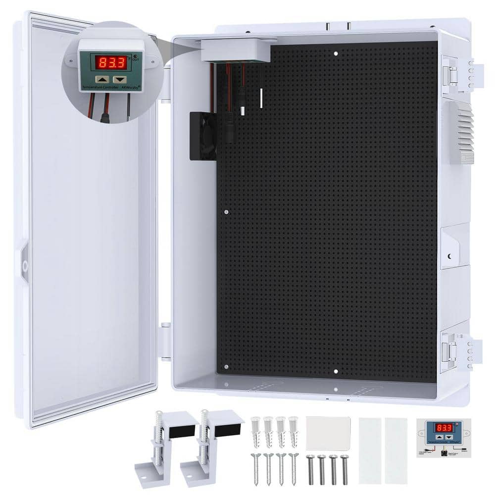 11 in. x 5.9 in. x 15.7 in. Outdoor Electrical Junction Box Enclosure w/Fan
