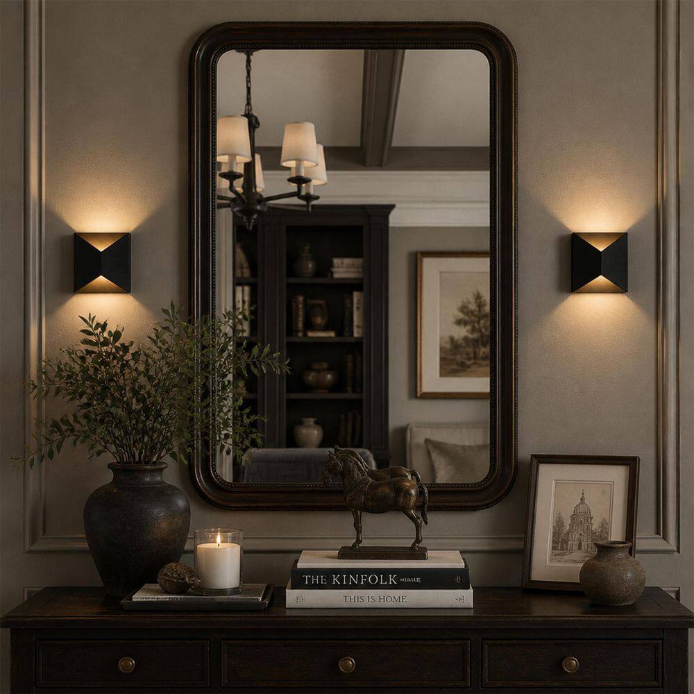 7 in.2-Pack 1-Light Black Wall Sconce Modern Triangle Up Down Indoor Wall Light for Bedroom Hallway Living Room Stairway price history on PriceWatchPro