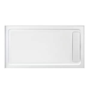 32 in. W x 60 in. L Alcove Shower Pan with Reversible Drain in White